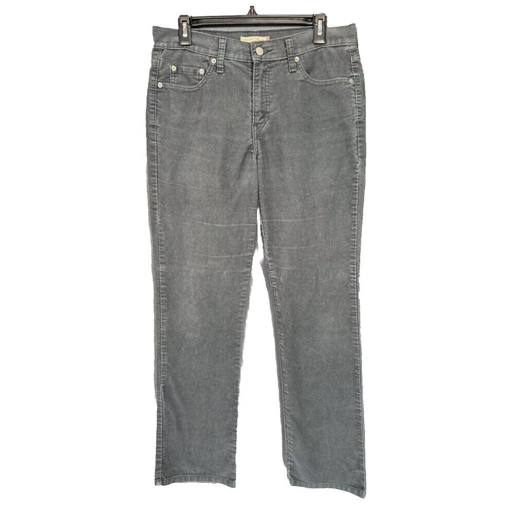 Levis 505 Corduroy Pants Jeans Womens 10M 32x31 Gray Straight Leg Mid Rise